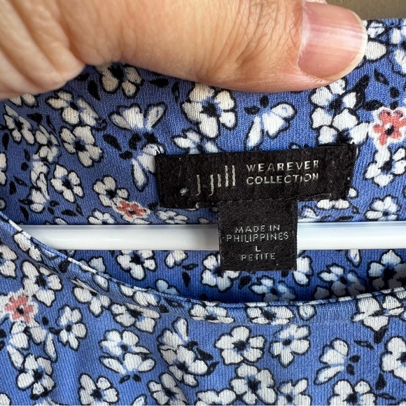 J.Jill Floral Long Sleeve Blouse - Size LP - Spring Modest Business Casual - Picture 2 of 5